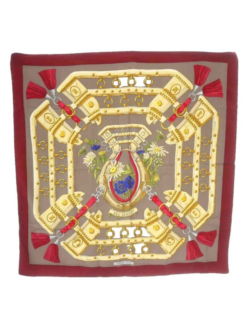 Hermes Scarf Carre 90 Aux Champs to the Field Spending Time Among the Flowers